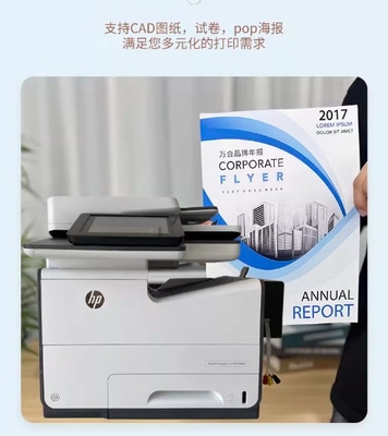 HP 58650 Commercial A4 Color Inkjet Printer All-in-One Machine USB Interface Flatbed Scanner 57750 Page Wide Copy Scan Stock!